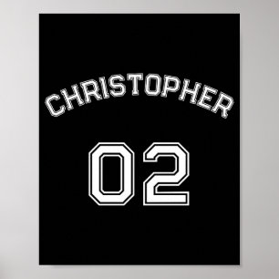 Maak Speler Naam Jersey Nummer Heren Lange Mouwen Poster