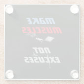 Maak Spieren Bodybuilding Fitness Motivatie Glazen Onderzetter (Achterkant)