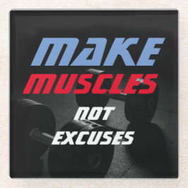 Maak Spieren Bodybuilding Fitness Motivatie Glazen Onderzetter