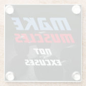 Maak Spieren Bodybuilding Fitness Motivatie Glazen Onderzetter (Achterkant)