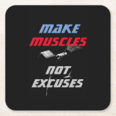Maak Spieren Bodybuilding Fitness Motivatie Kartonnen Onderzetters (Voorkant)