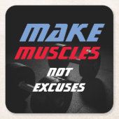 Maak Spieren Bodybuilding Fitness Motivatie Kartonnen Onderzetters (Voorkant)