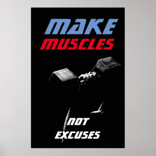 Maak Spieren Bodybuilding Fitness Motivatie Poster