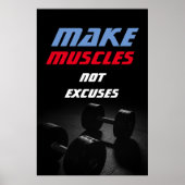 Maak Spieren Bodybuilding Fitness Motivatie Poster (Voorkant)