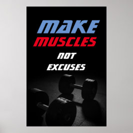 Maak Spieren Bodybuilding Fitness Motivatie Poster
