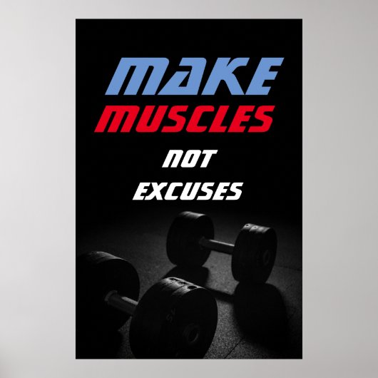 Maak Spieren Bodybuilding Fitness Motivatie Poster (Voorkant)