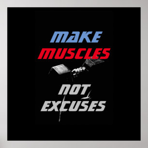 Maak Spieren Bodybuilding Fitness Motivatie Poster