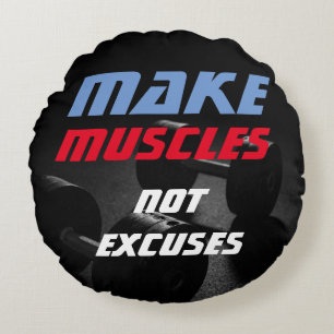 Maak Spieren Bodybuilding Fitness Motivatie Rond Kussen