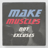 Maak Spieren Bodybuilding Fitness Motivatie Stenen Onderzetter (Voorkant)