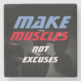 Maak Spieren Bodybuilding Fitness Motivatie Stenen Onderzetter