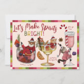 Maak Spirits Bright Cat Christmas Cocktail Party Kaart (Voorkant)