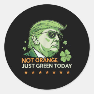 Maak St. Paddy's Great Again - Grappig Trump & Cam Ronde Sticker