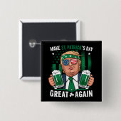 Maak St. Patrick's Dag Groot Again Iers Trump Vierkante Button 5,1 Cm (Voorkant /achterkant)
