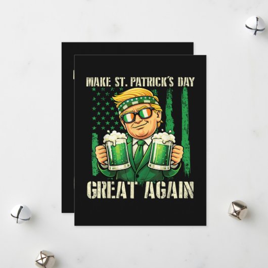 Maak St. Patrick's Dag weer groot Feestdagenkaart (Voorkant / Achterkant in situ)