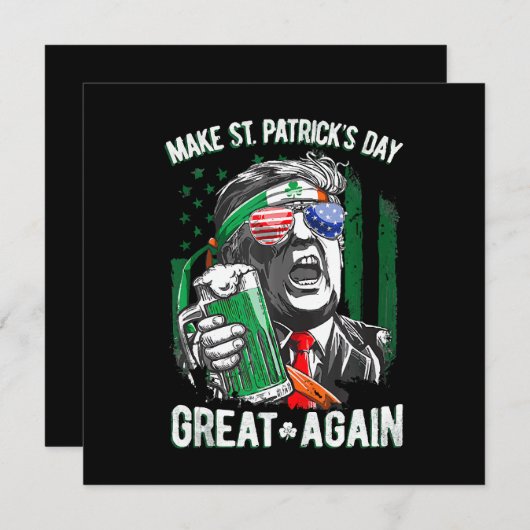 Maak St. Patrick's Dag weer Groot Funny Trump Kaart (Voorkant / Achterkant)