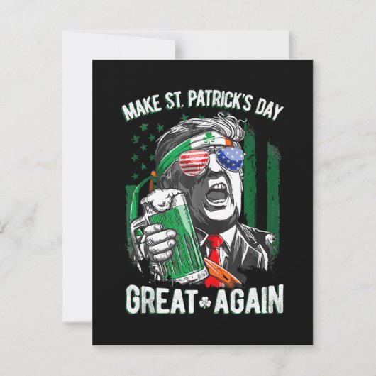 Maak St. Patrick's Dag weer Groot Grappig Trump Feestdagenkaart (Voorkant)