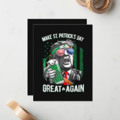 Maak St. Patrick's Dag weer Groot Grappig Trump Notitiekaartje (Voorkant / Achterkant in situ)
