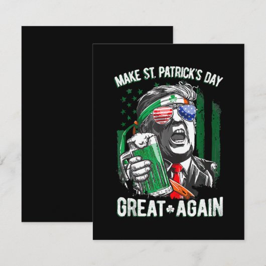 Maak St. Patrick's Dag weer Groot Grappig Trump Notitiekaartje (Voorkant / Achterkant)