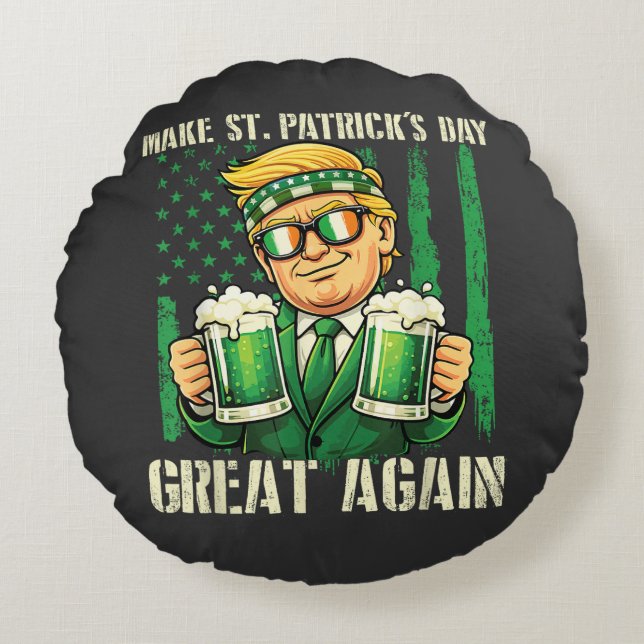 Maak St. Patrick's Dag weer groot Rond Kussen (Voorkant)