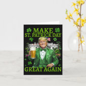 Maak St. Patrick's Day Geweldig Weer Grappig Trump Kaart (Gele Bloem)