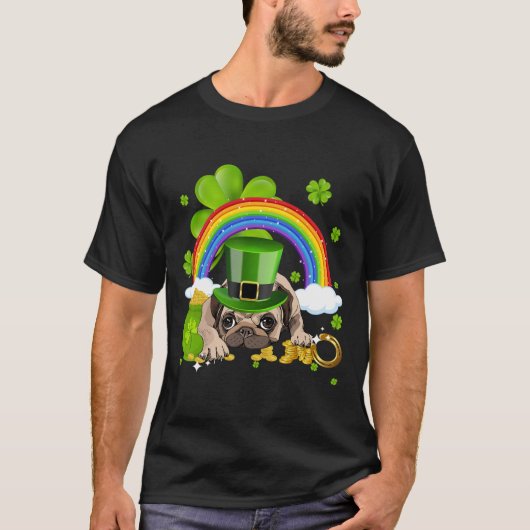 Maak St Patricks Day Groot Again Funny Pug Mannen T-shirt (Voorkant)