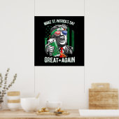 Maak St. Patrick's Day Groot Again Grappig Trump Poster (Keuken)