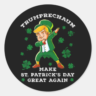 Maak St. Patrick's Day Groot Again Grappig Trump Ronde Sticker