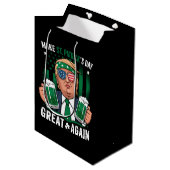 Maak St. Patrick's Day Groot Again Iers Trump Medium Cadeauzakje (Voorkant Gekanteld)