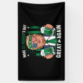 Maak St. Patrick's Day Groot Again Iers Trump Spandoek (Verticaal)