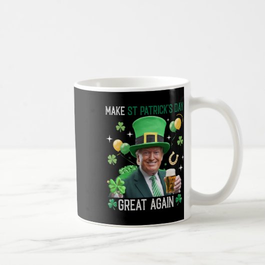 Maak St. Patrick's Day Groot Again Ierse Leprechau Koffiemok (Rechts)
