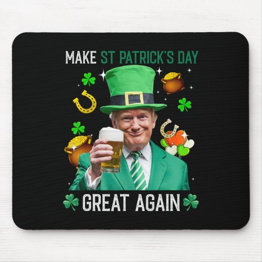Maak St. Patrick's Day Groot Again Ierse Leprechau Muismat (Voorkant)