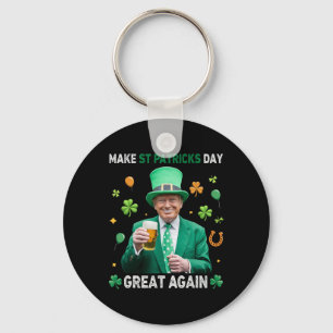Maak St. Patrick's Day Groot Again Ierse Leprechau Sleutelhanger