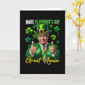 Maak St. Patrick's Day Groot Again Klaver Trump Kaart (Gele Bloem)
