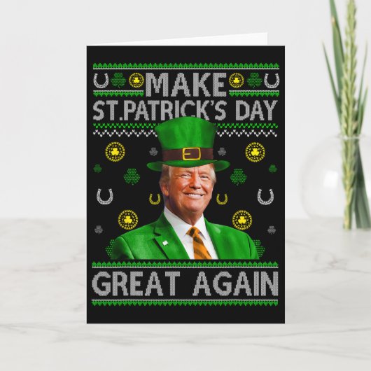 Maak St. Patrick's Day Groot Again Schijnheilige T Kaart (Voorkant)