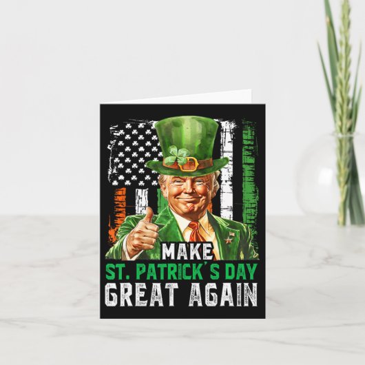 Maak St. Patrick's Day Groot Again Trump Amerikaan Kaart (Voorkant)