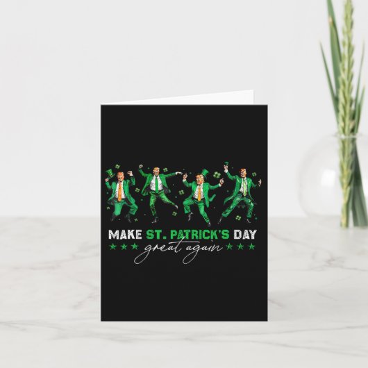 Maak St. Patrick's Day Groot Again Trump Dansen Sh Kaart (Voorkant)