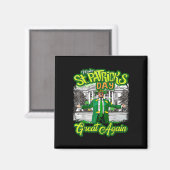 Maak St. Patrick's Day Groot Again Trump Shamrock Magneet (Voorkant / Achterkant)