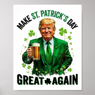 Maak St. Patrick's Day Groot Opnieuw Trump Klaver Poster