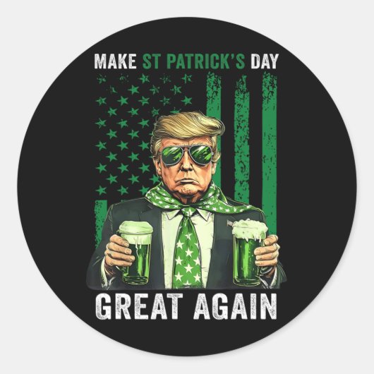 Maak St. Patrick's Day opnieuw geweldig, grappig T Ronde Sticker (Voorkant)
