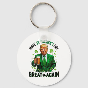 Maak St. Patrick's Day opnieuw geweldig Trump Sham Sleutelhanger