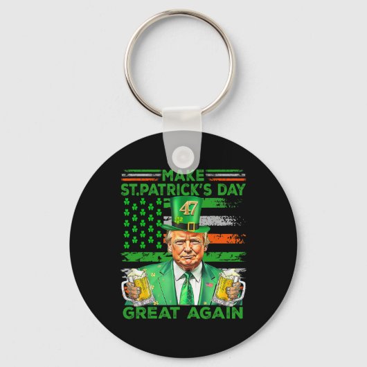 Maak St Patrick's Day weer een geweldige vlag Grap Sleutelhanger (Voorkant)