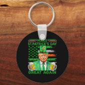 Maak St Patrick's Day weer een geweldige vlag Grap Sleutelhanger (Voorkant)