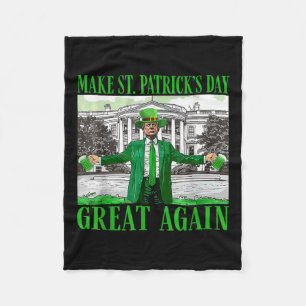 Maak St. Patrick's Day weer een grappige Trump Fleece Deken