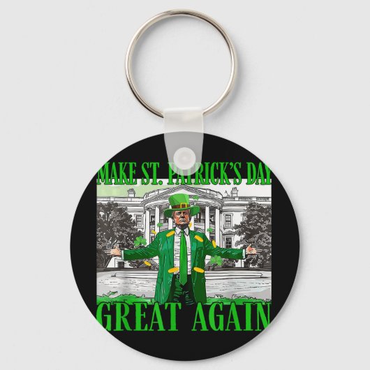 Maak St. Patrick's Day weer een grappige Trump Sleutelhanger (Voorkant)