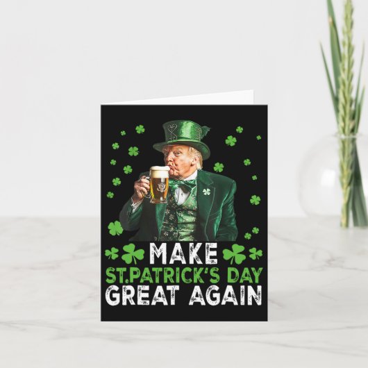 Maak St. Patrick's Day weer geweldig Amerika Vlag Kaart (Voorkant)
