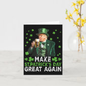 Maak St. Patrick's Day weer geweldig Amerika Vlag Kaart (Gele Bloem)