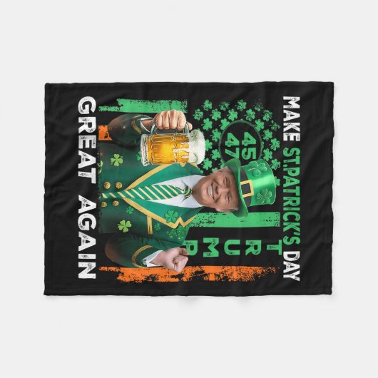 Maak St Patrick's Day weer geweldig Amerikaanse vl Fleece Deken (Voorkant (Horizontaal))