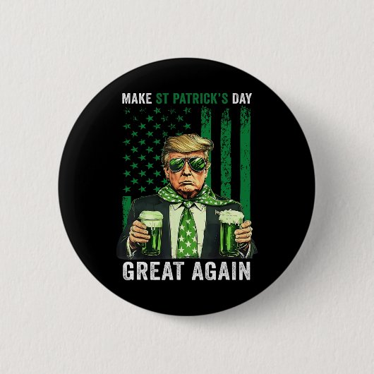 Maak St. Patrick's Day weer geweldig, grappig Trum Ronde Button 5,7 Cm (Voorkant)