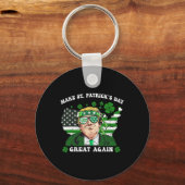 Maak St. Patrick's Day weer geweldig, grappig Trum Sleutelhanger (Voorkant)
