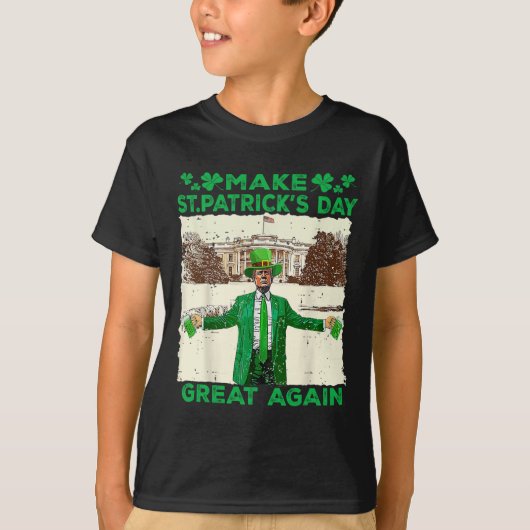 Maak St. Patrick's Day weer geweldig, grappig Trum T-shirt (Voorkant)